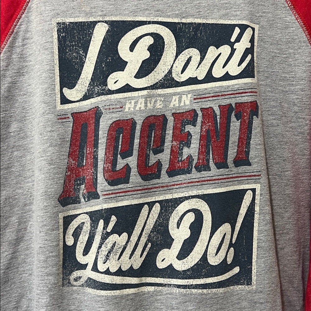 Red and Gray Graphic 3/4 tee